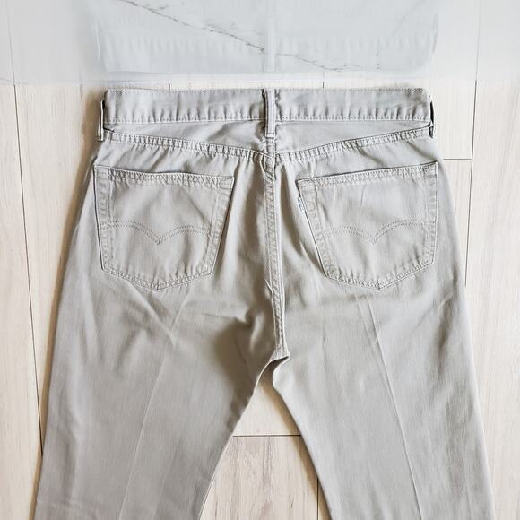 VTG Levis 505 Jeans Mens 33x34 Beige Regular Straight Y2K White Label Mid Rise - Picture 3 of 11